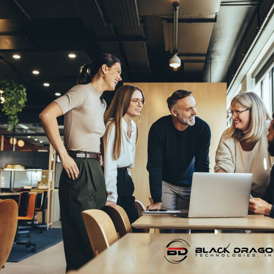 Black Dragon business meeting with five people in office